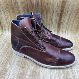 Bed Stu Leonardo Boots Men's Size 9 Brown Leather Cap Toe Lace Up‎ Workshop